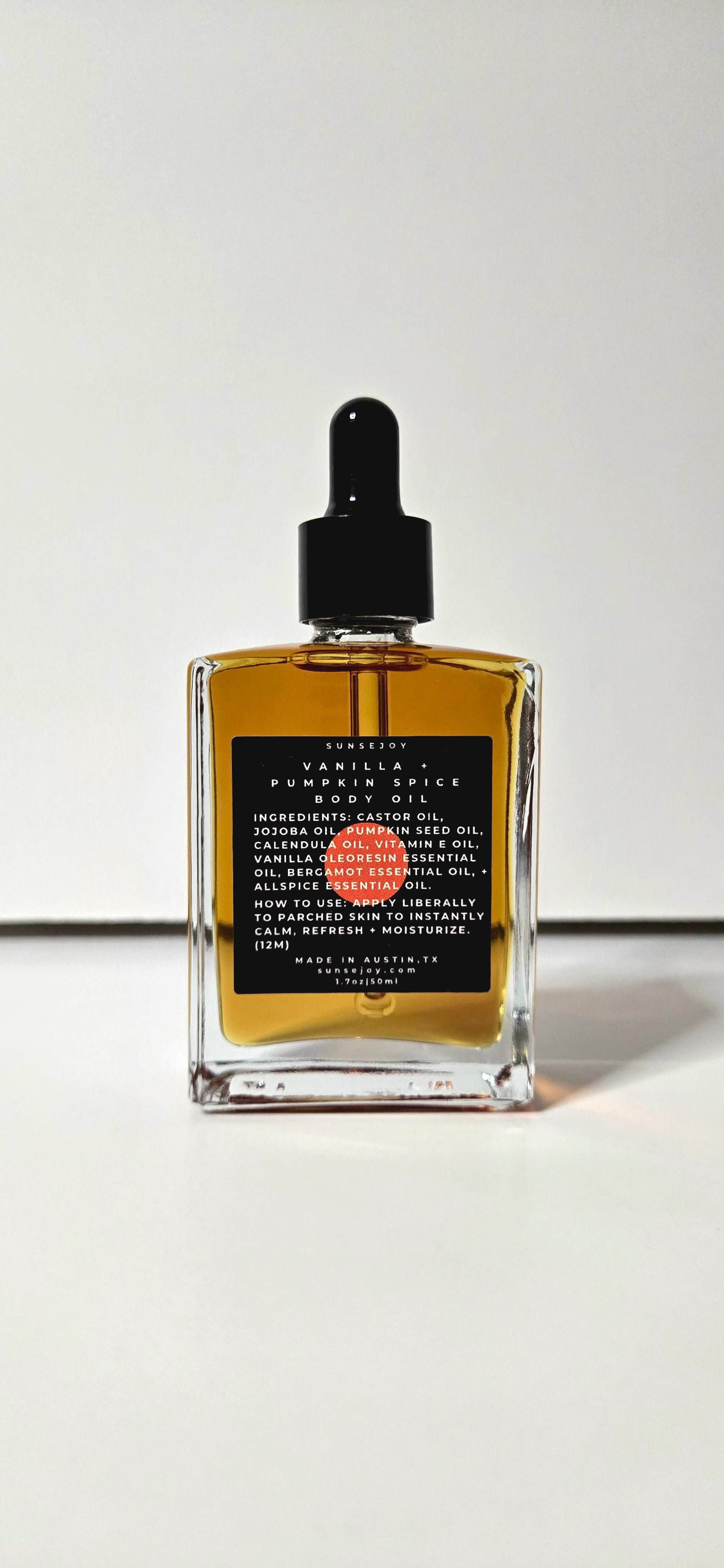 Vanilla + Pumpkin Spice Body Oil | Vegan Skincare from Austin