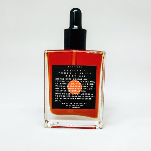 Vanilla + Pumpkin Spice Body Oil | Fall Edition