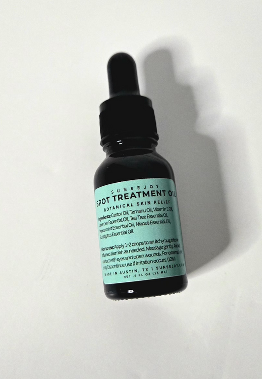 Skincare dropper bottle with label on a white background